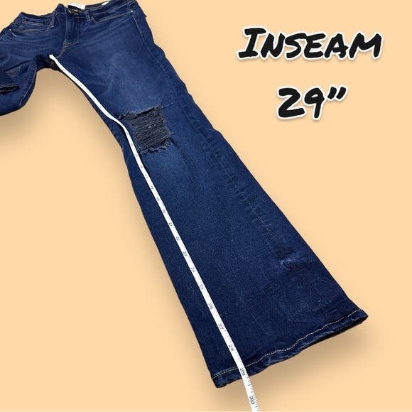 NWOT FRAME Le High Straight Distressed Jeans in Majesty Deep Blue. Size 27👖 - Picture 5 of 14